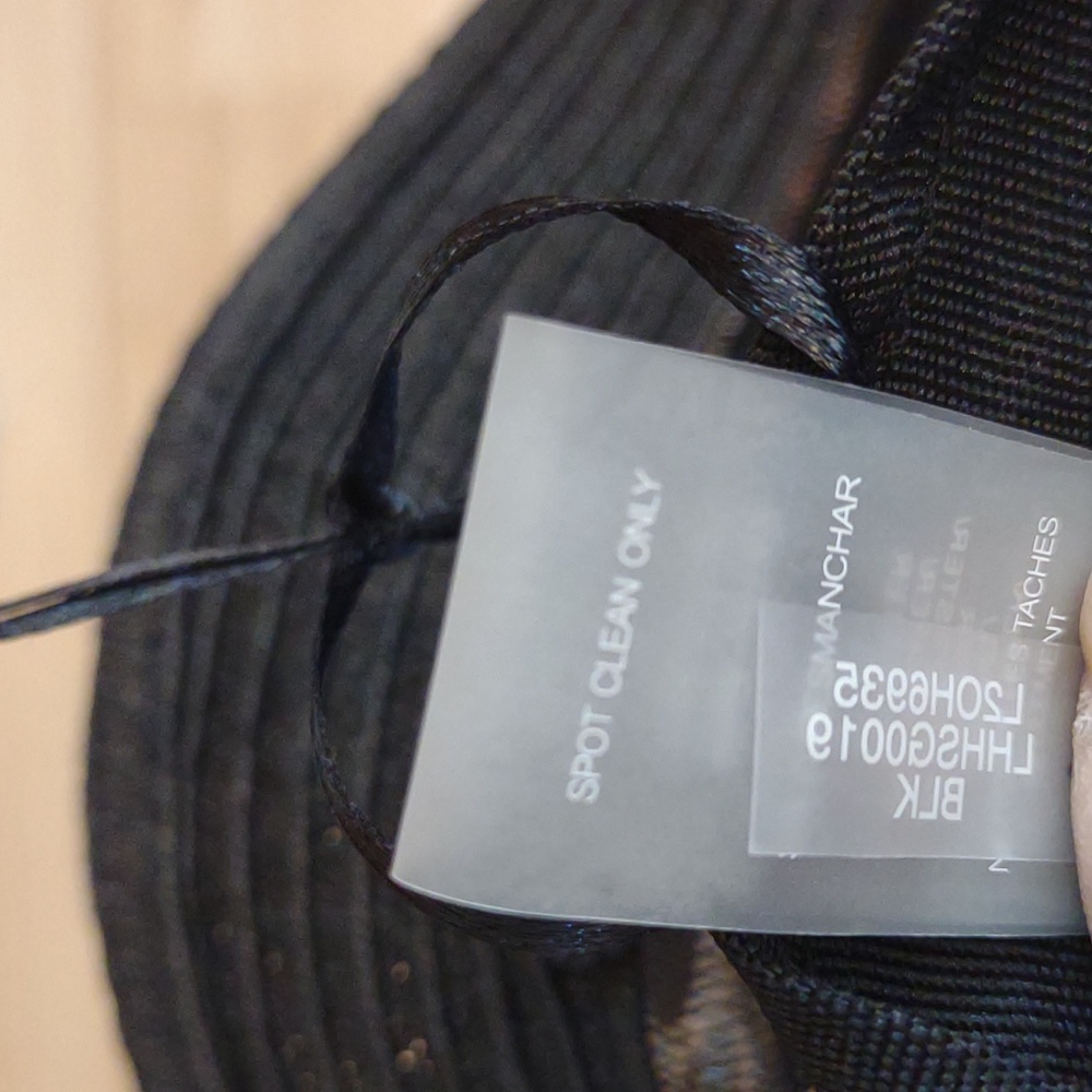 NWOT Paper/Poly Black Hat By Karl Lagerfeld - Picture 7 of 8